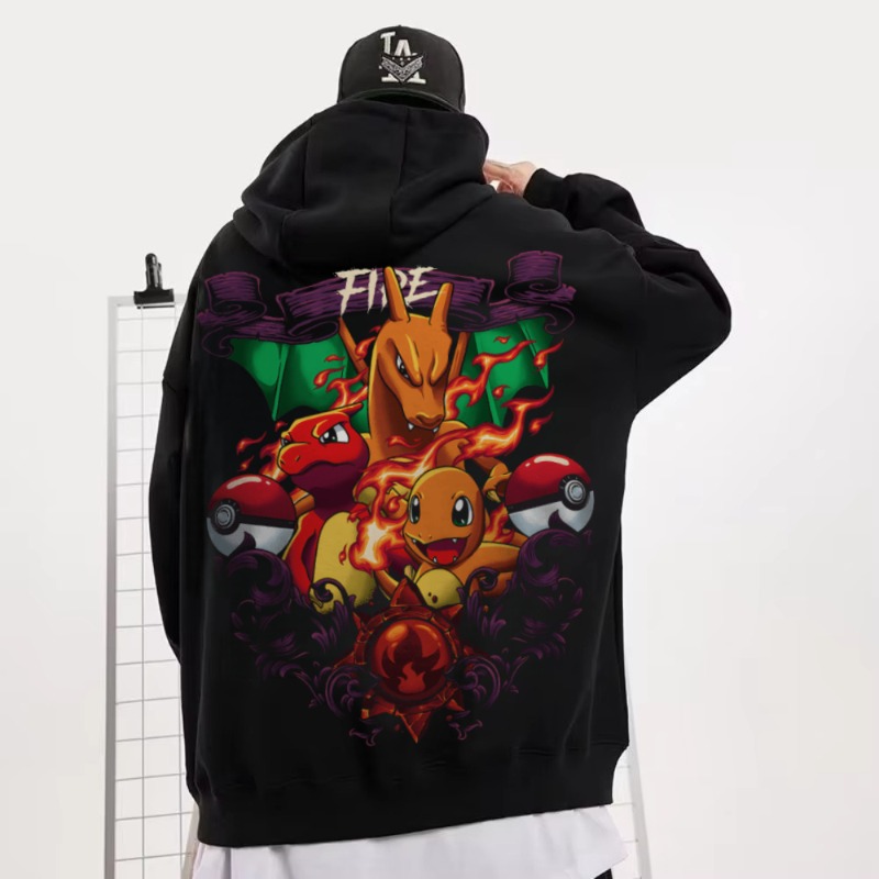 Winter Clothing Japan - Sudadera con capucha negra de gran