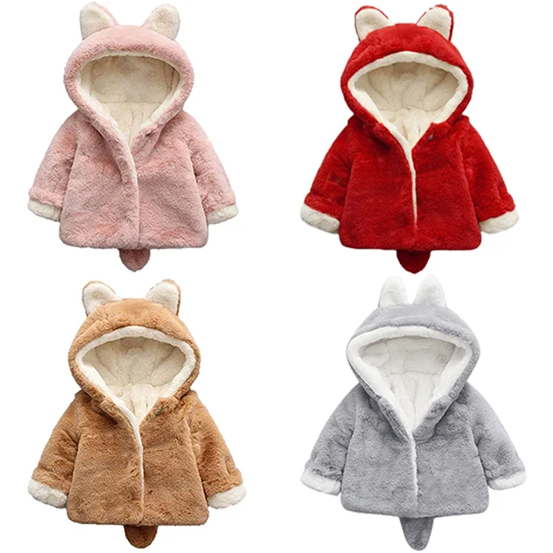 Winter Clothing For Baby Girl - Chaqueta de felpa con orejas de