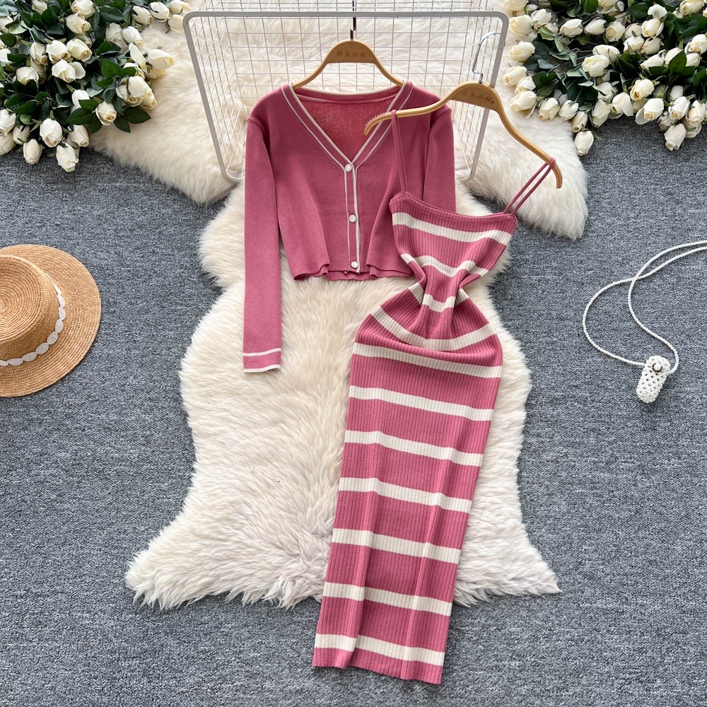 Vestido ajustado de punto a ra - Winter Clothing For Woman reseña y precio