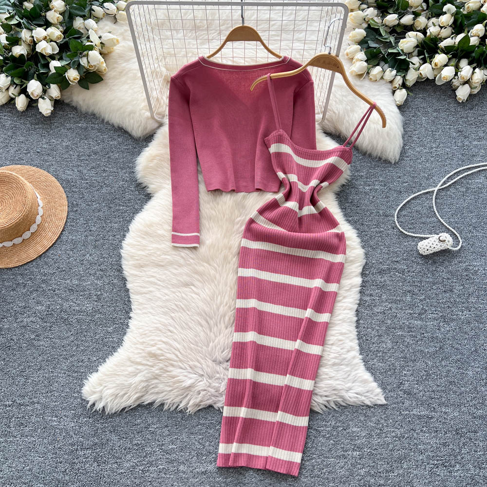 Vestido ajustado de punto a ra - Winter Clothing For Woman reseña y precio