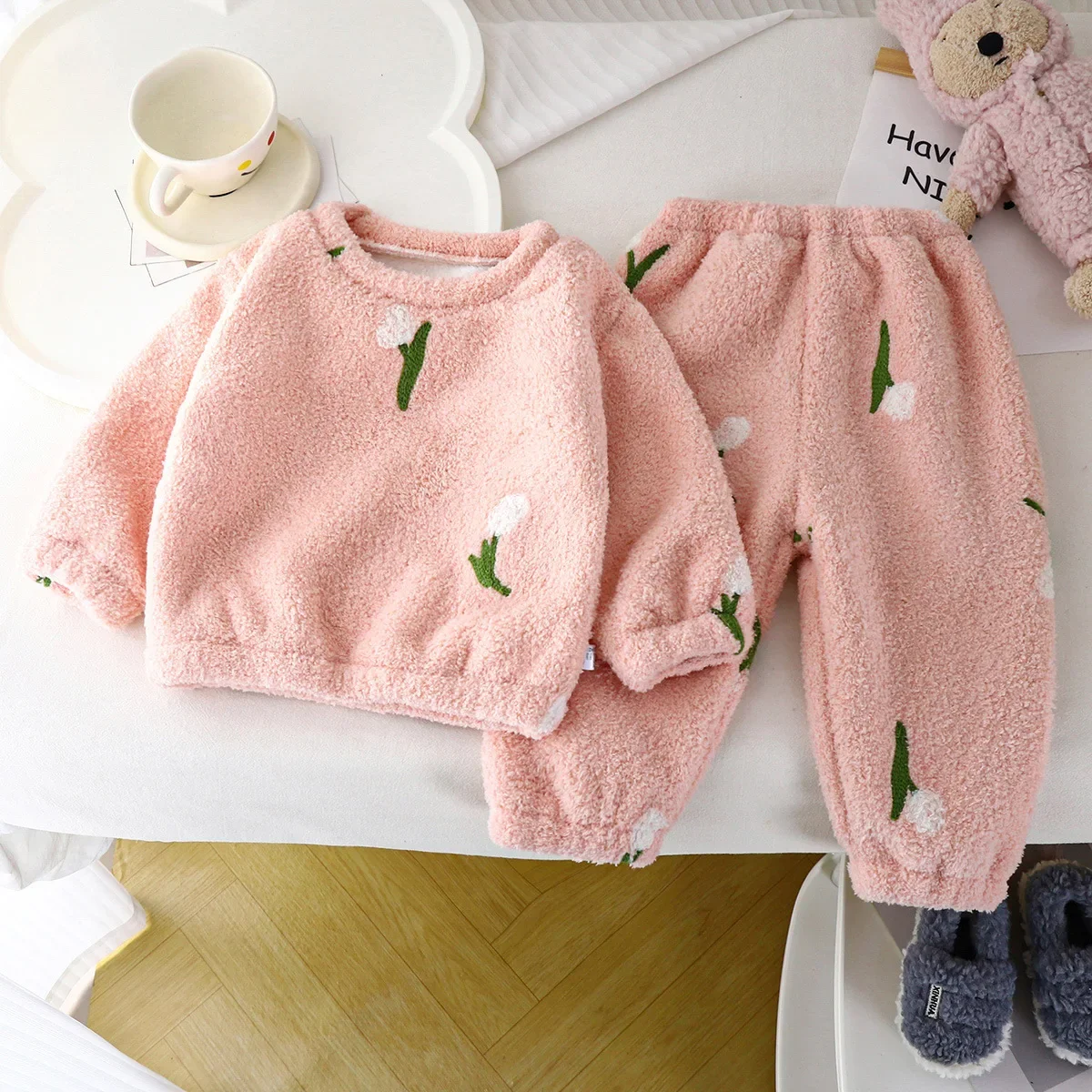 Pijamas gruesos de lana cálida - Winter Clothing For Baby Girl reseña y precio