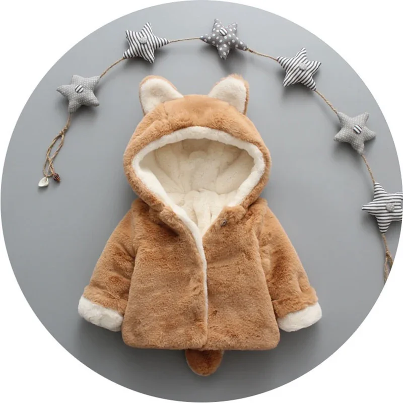 Chaqueta de felpa con orejas d - Winter Clothing For Baby Girl reseña y precio