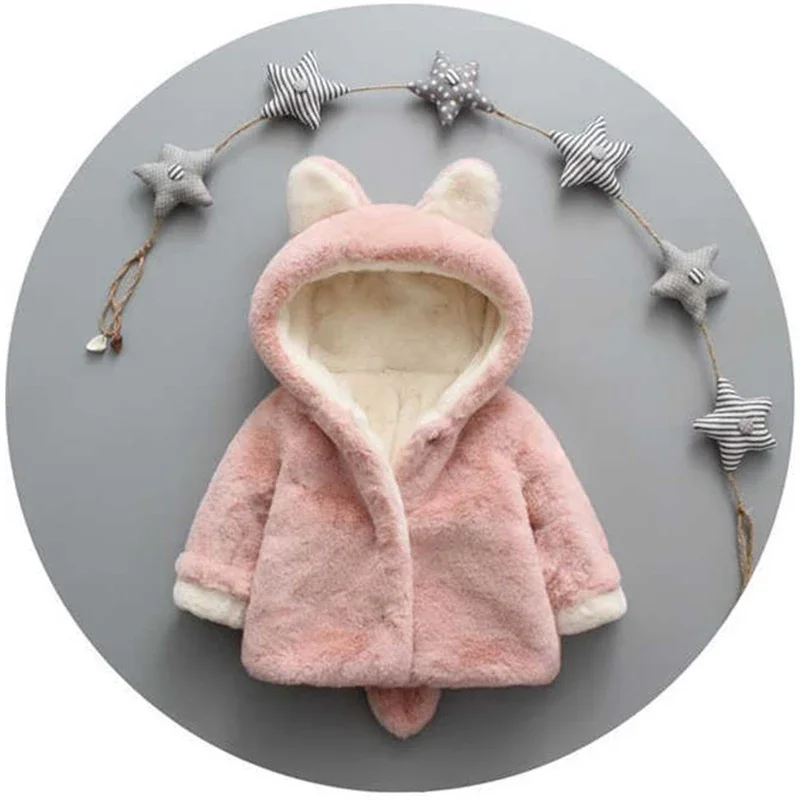 Chaqueta de felpa con orejas d - Winter Clothing For Baby Girl reseña y precio